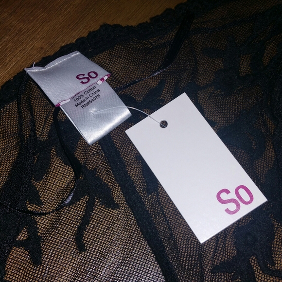 NWT SO Black Lace Long Kimono Cardigan Cover Up - Picture 4 of 6